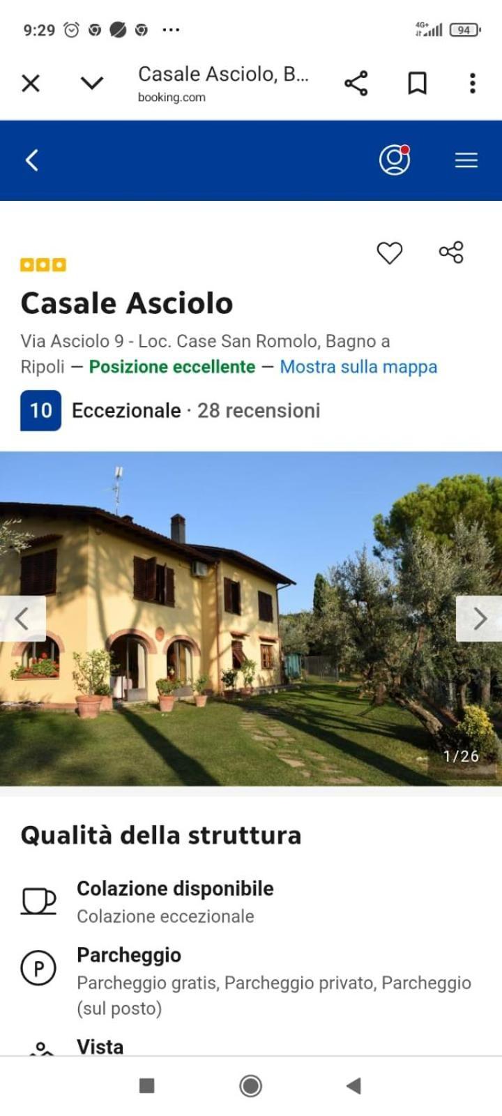 Casale Asciolo Bed and Breakfast Bagno a Ripoli Eksteriør billede